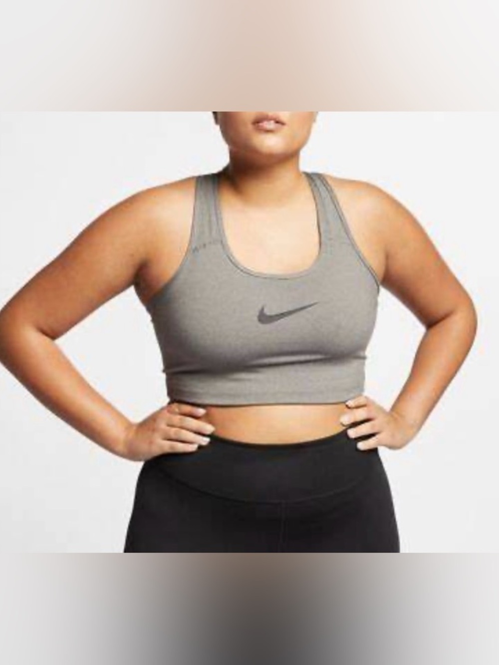 Nike Dri Fit Women’s Sz 2X Carbon Gray Non Padded‎ Medium Support Sports Bra